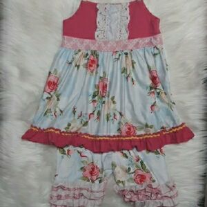 Floral Pink and White Kids Bottoms